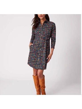Untuckit Stretch Cotton Blend Floral Sydney Shirtdress Sz 8!
